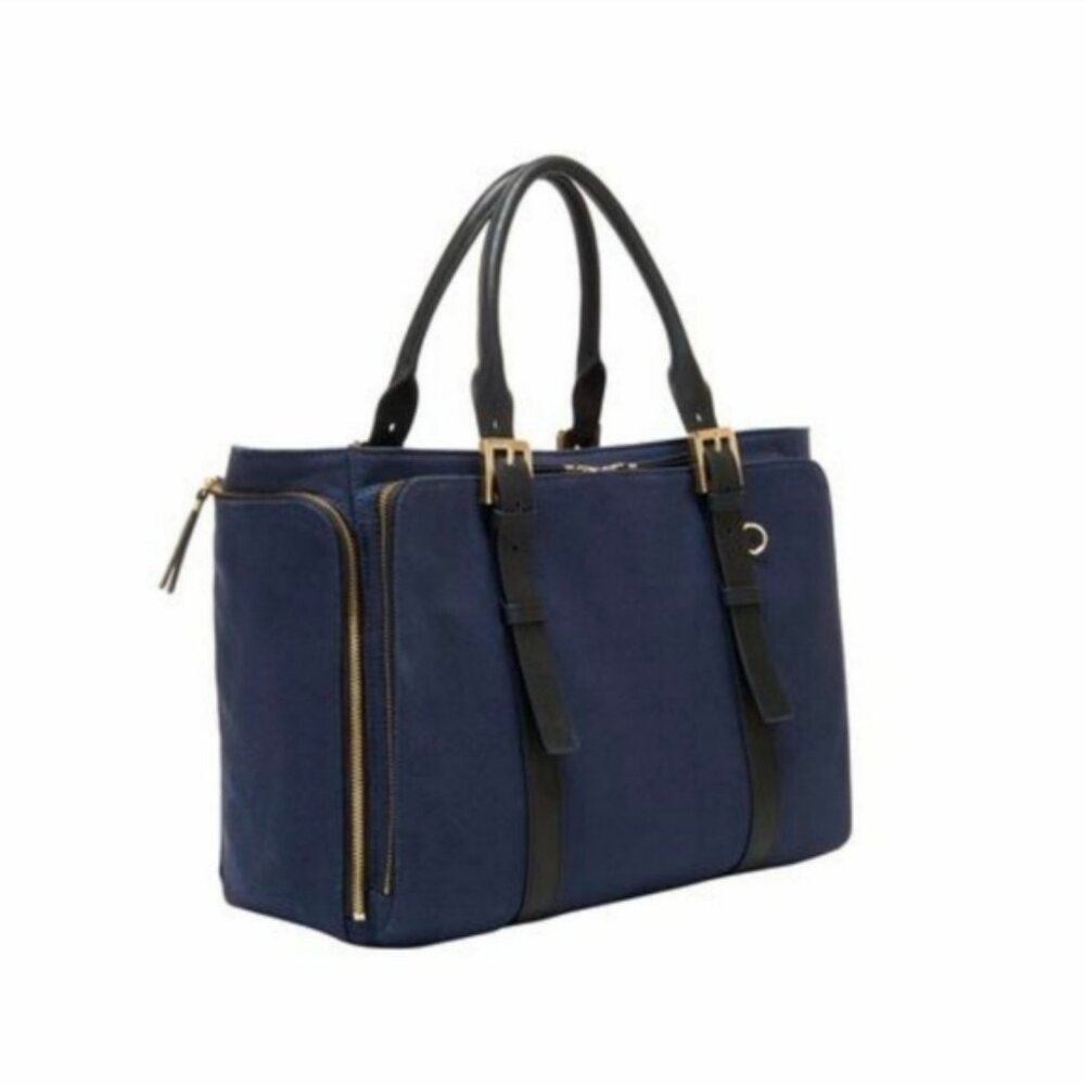India Hicks Duchess of Windsor Laptop/Briefcase Leather Trim Handles - Picture 2 of 15
